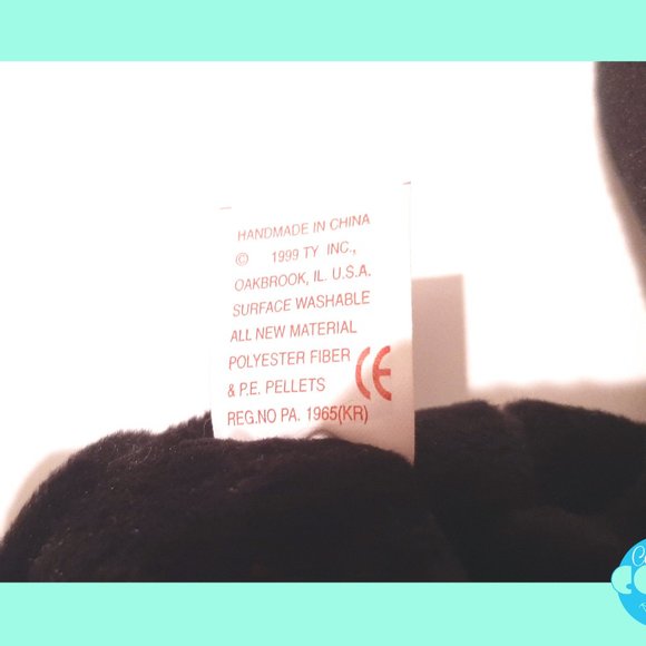 Rare vintage TY Beanie baby 1999 The End black bear #04265 PE Pellets great gift - Picture 9 of 10